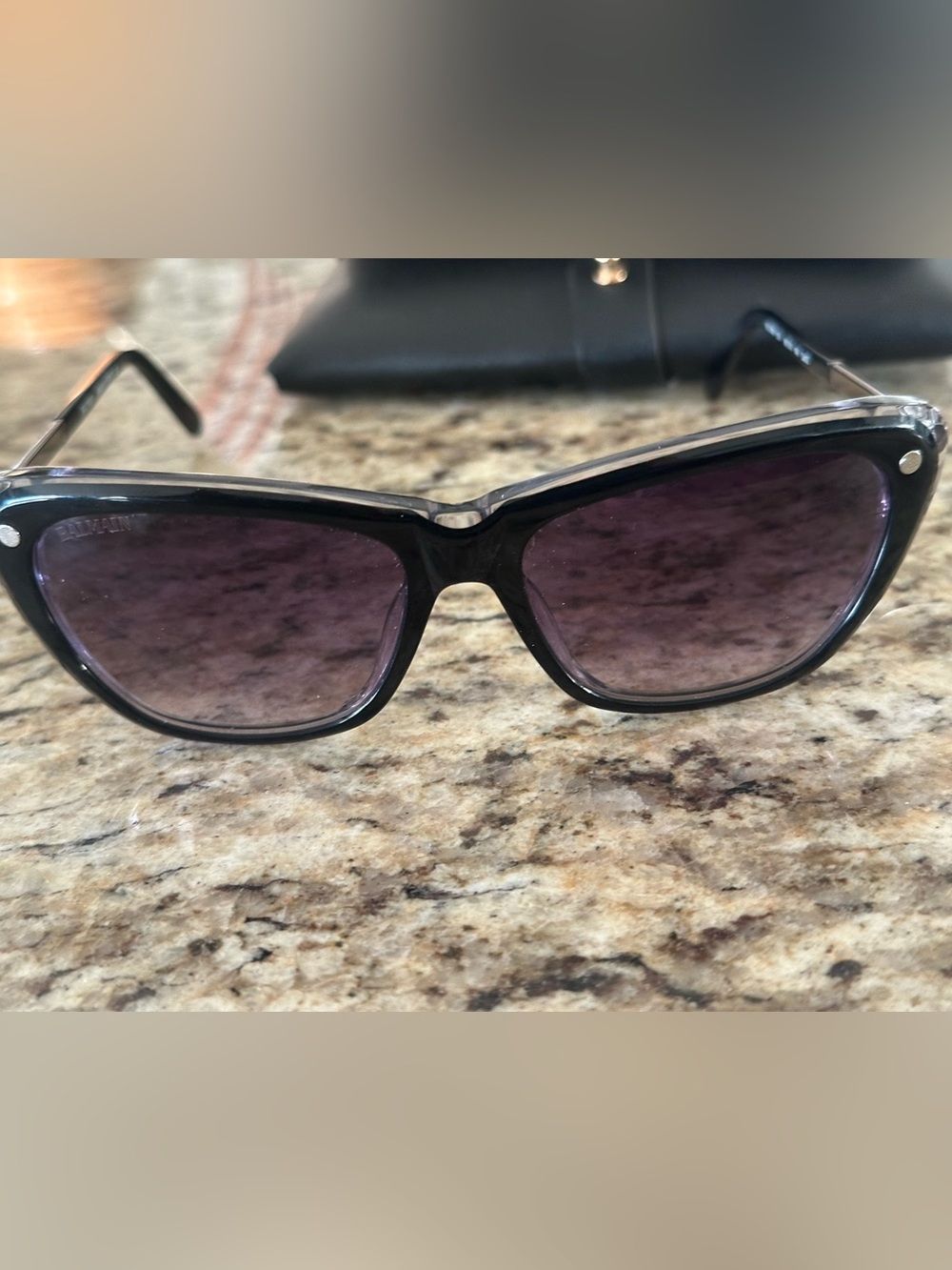 Balmain Black Cat-Eye Women's Sunglasses with Gradient Lenses